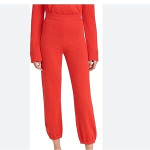 Jonathan Simkhai Vibrant Red cotton cashmere jogger pants size xl new
